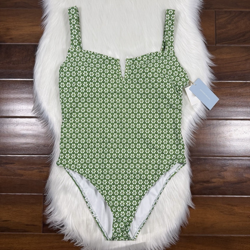 Antonio Melani Style By Simkins Size XL Green Charlsie One Piece Swimsuit